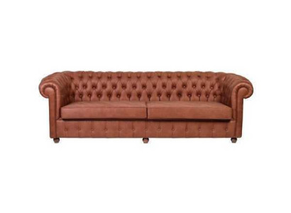 Brauner Dreisitzer Chesterfield 3-er Wohnzimmer Couch Moderne Sofas